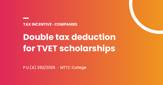 Companies can now claim double tax deduction for TVET scholarships